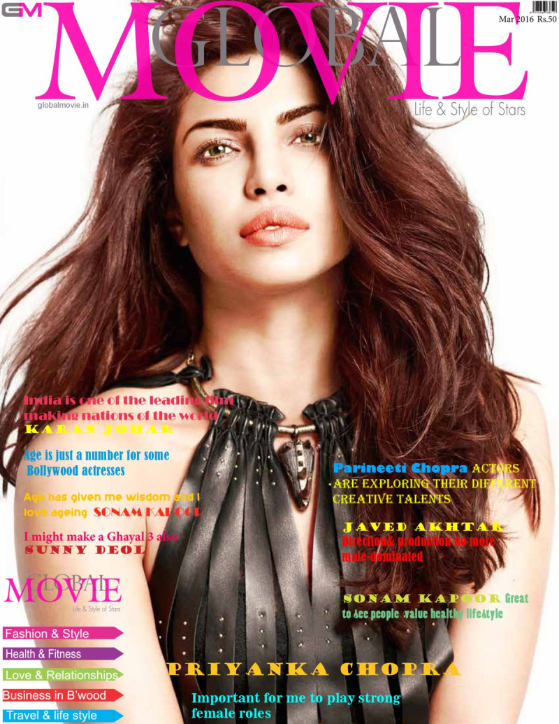 Priyanka Chopra featured on the Global Movie India cover from March 2016