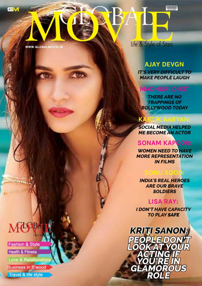 Kriti Sanon featured on the Global Movie India cover from March 2019