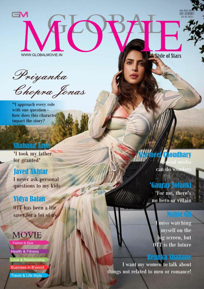 Priyanka Chopra featured on the Global Movie India cover from February 2021