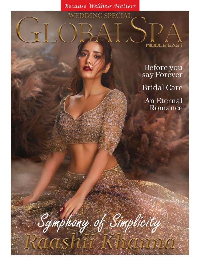 Raashii Khanna featured on the Global Spa Middle East cover from September 2023