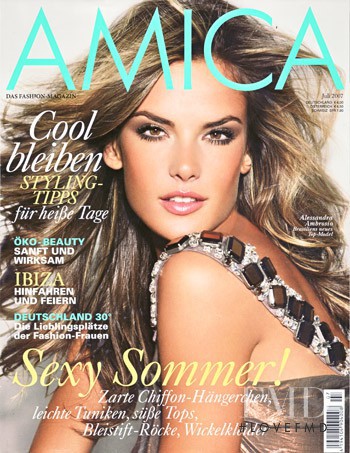 Alessandra Ambrosio featured on the AMICA Germany cover from July 2007