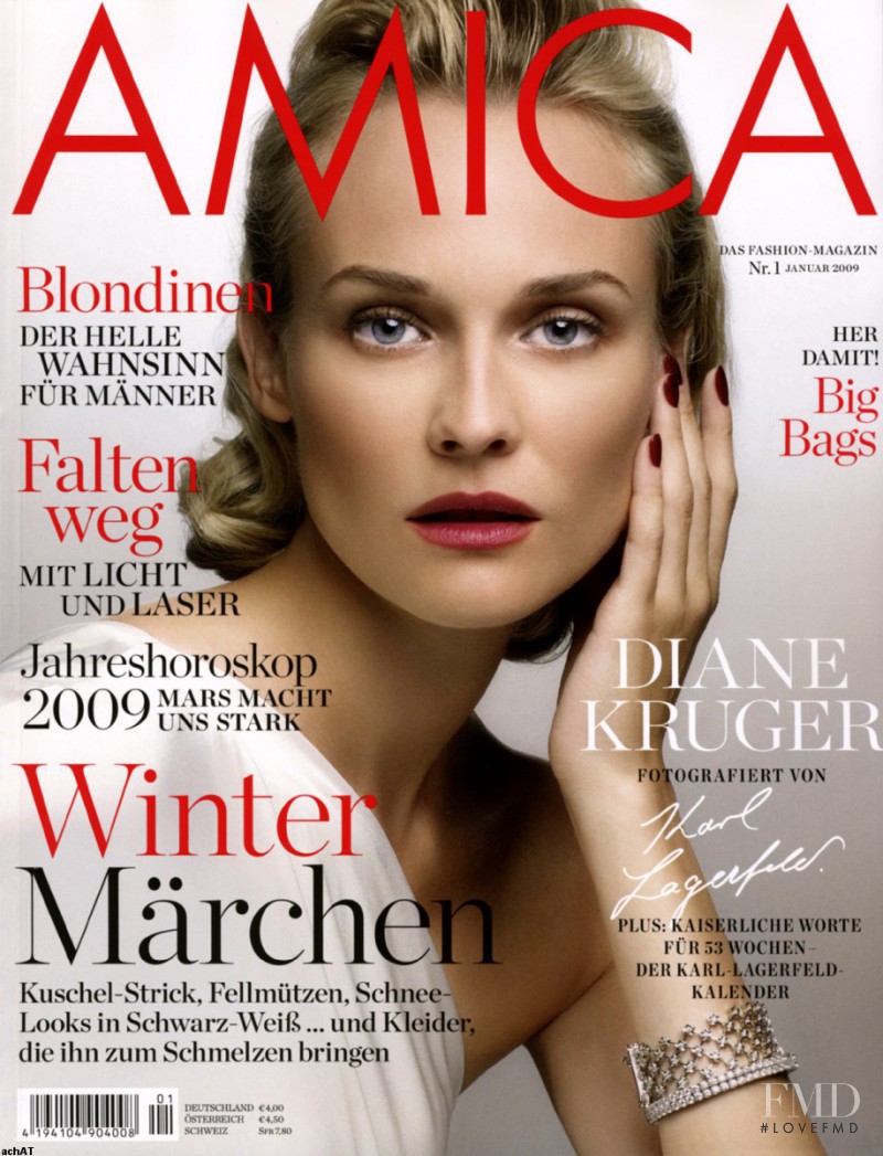 Diane Heidkruger featured on the AMICA Germany cover from January 2009