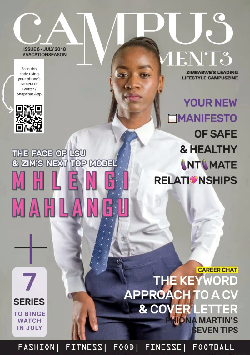 Mhlengi Mahlangu featured on the Campus Moments cover from July 2018