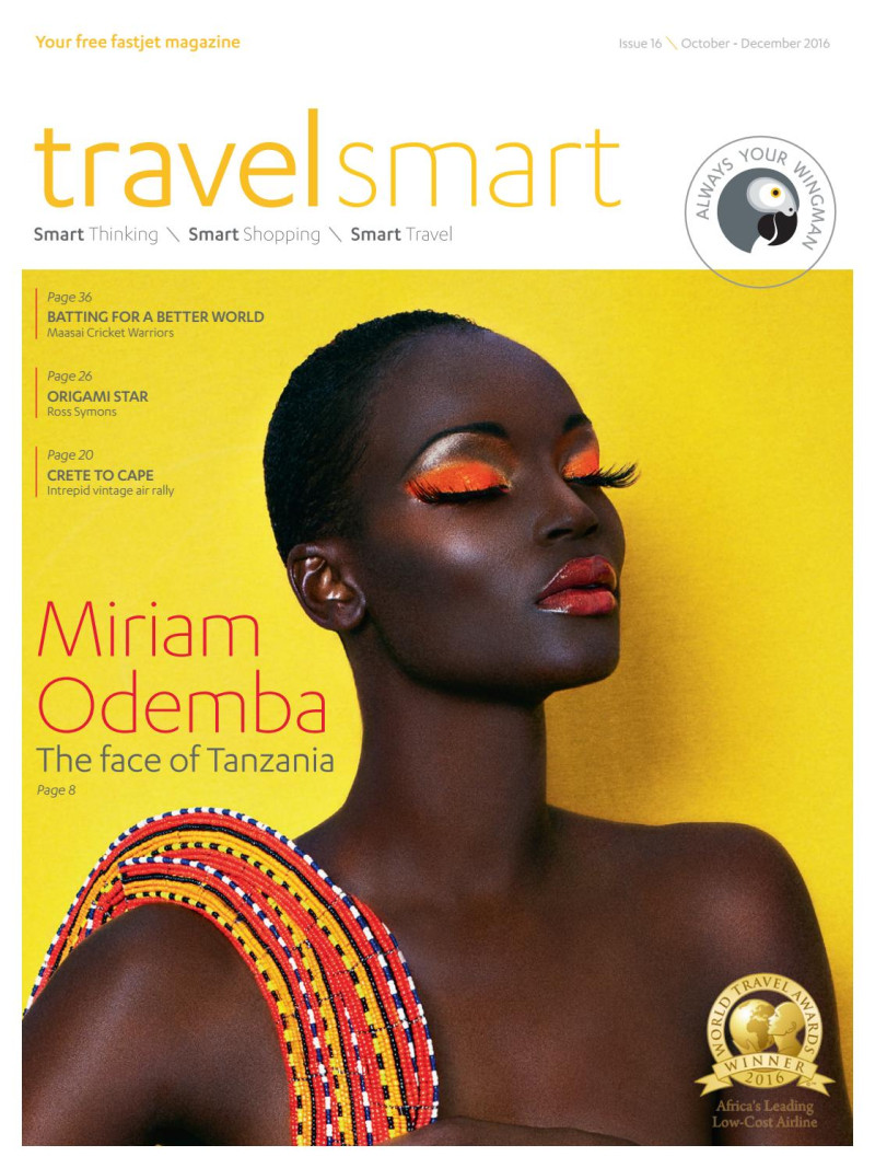 Miriam Odemba featured on the Travelsmart cover from October 2016