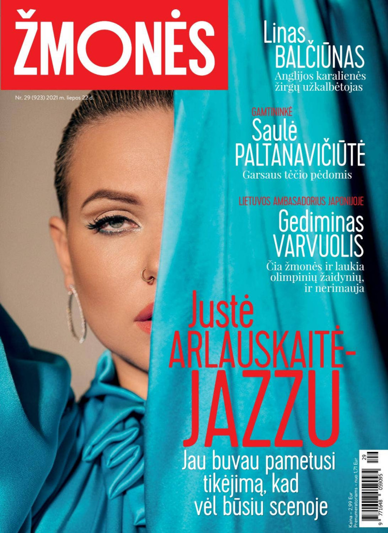 Juste Arlauskaite featured on the Zmones cover from July 2021