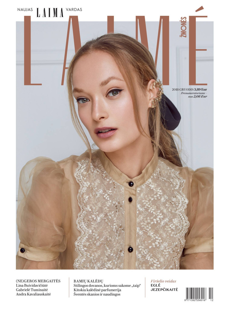 Egle Jezepcikaite featured on the Laimé Zmones cover from December 2018