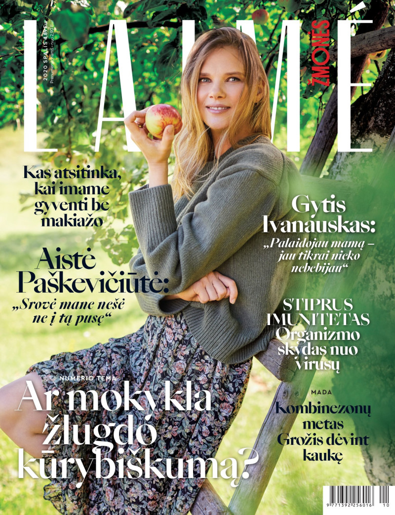 Aiste Paskeviciute featured on the Laimé Zmones cover from October 2020