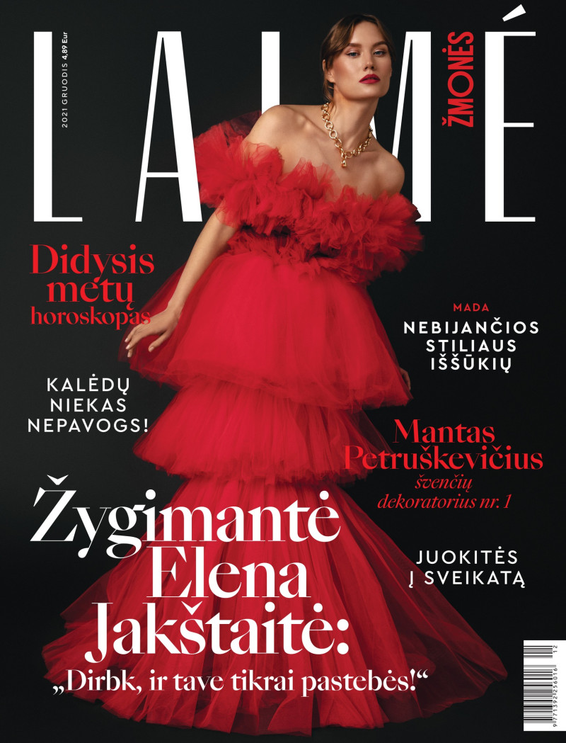 Zygimante Elena Jakstaite featured on the Laimé Zmones cover from December 2021