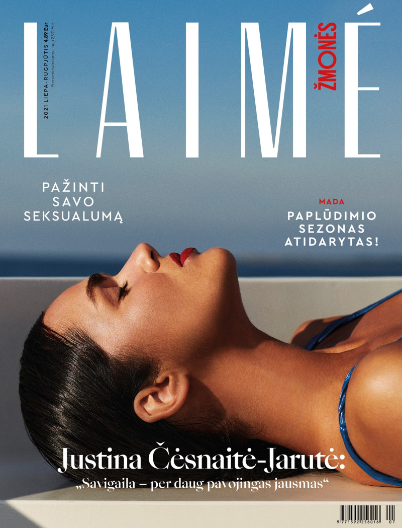 Justina Cesnaite featured on the Laimé Zmones cover from July 2021