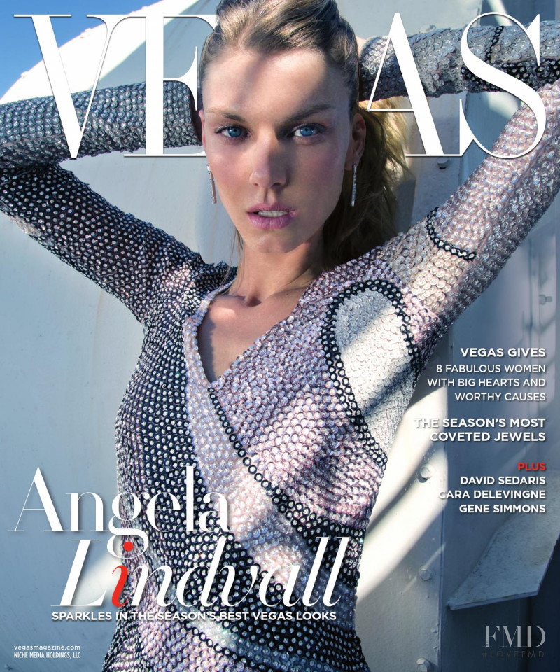 Angela Lindvall featured on the Vegas Magazine cover from November 2014