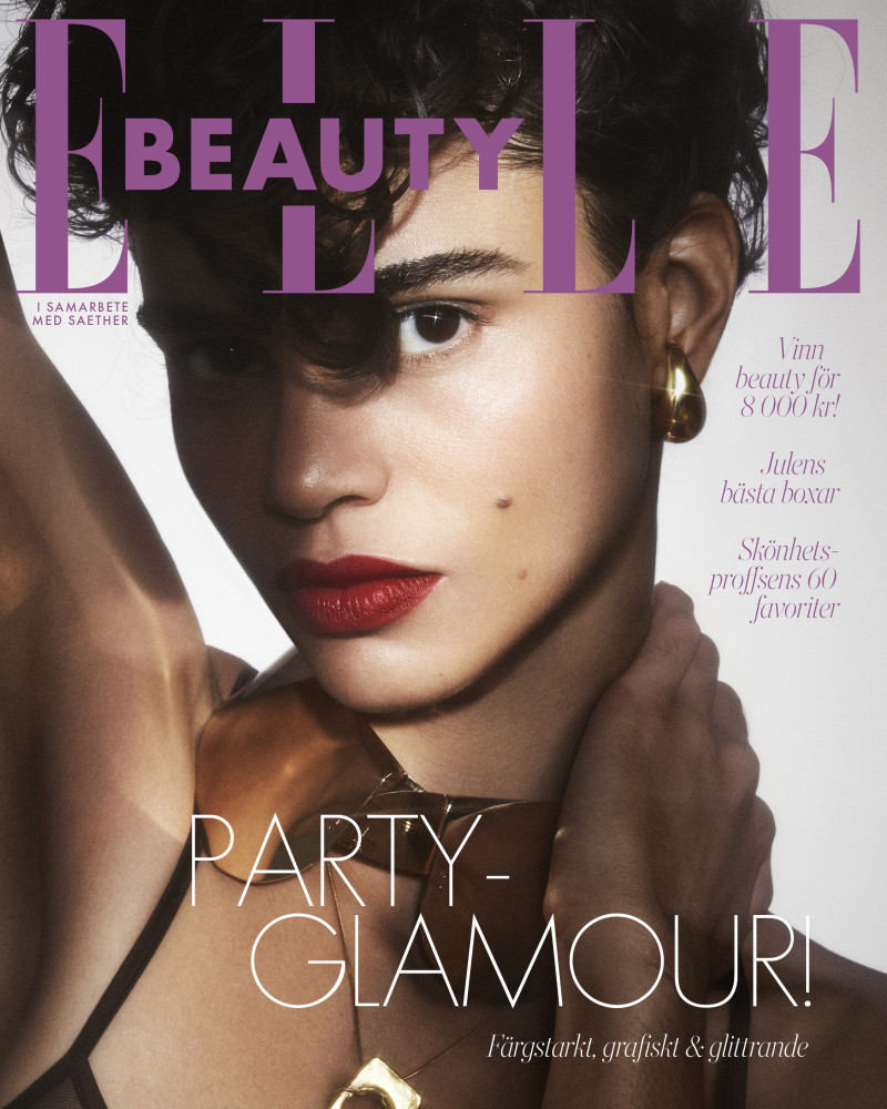 Mariana Santana featured on the Elle Beauty Sweden cover from December 2023