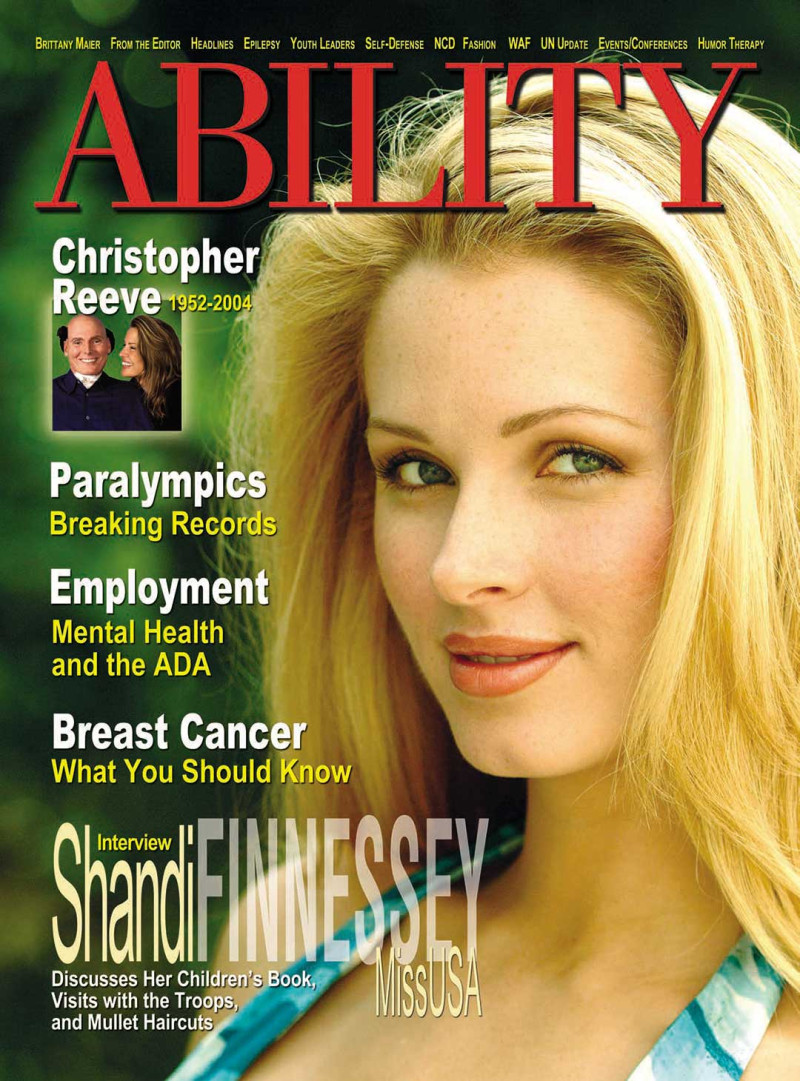 Shandi Finnessey featured on the Ability cover from February 2005