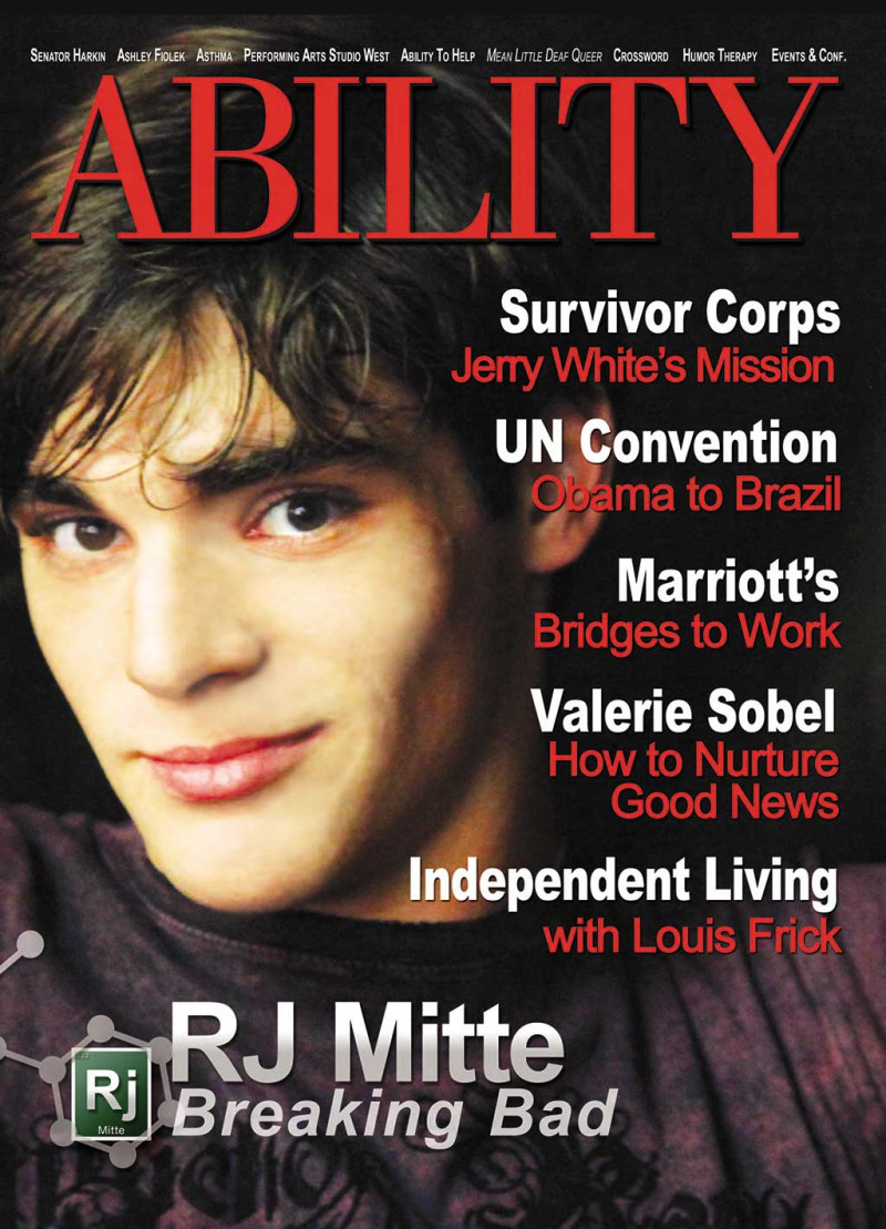 RJ Mitte featured on the Ability cover from January 2009