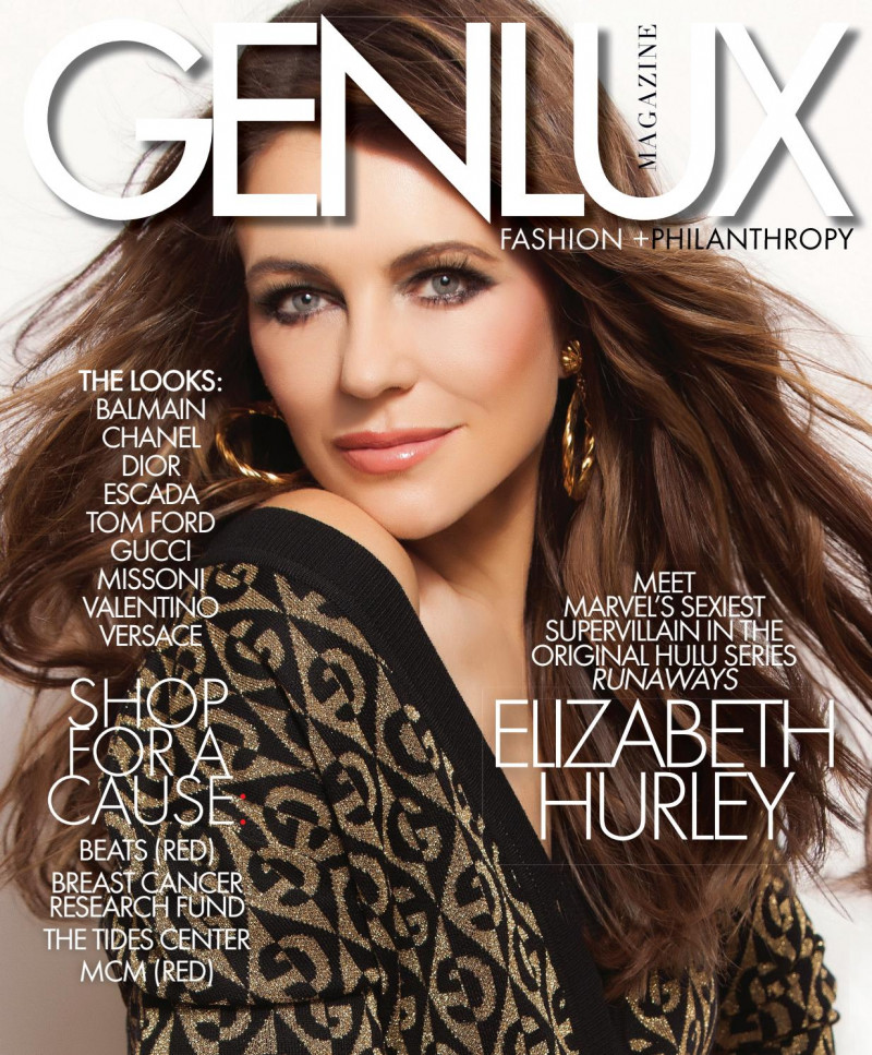 Elizabeth Hurley featured on the Genlux Magazine cover from December 2020