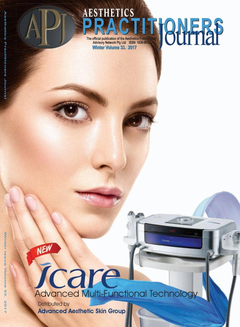  featured on the Aesthetics Practitioners Journal cover from July 2017