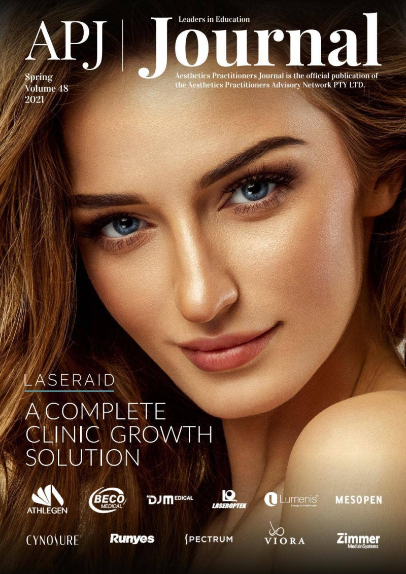  featured on the Aesthetics Practitioners Journal cover from March 2021