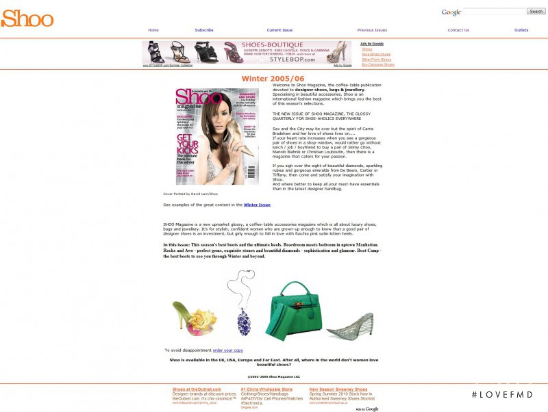  featured on the ShooMagazine.com screen from April 2010