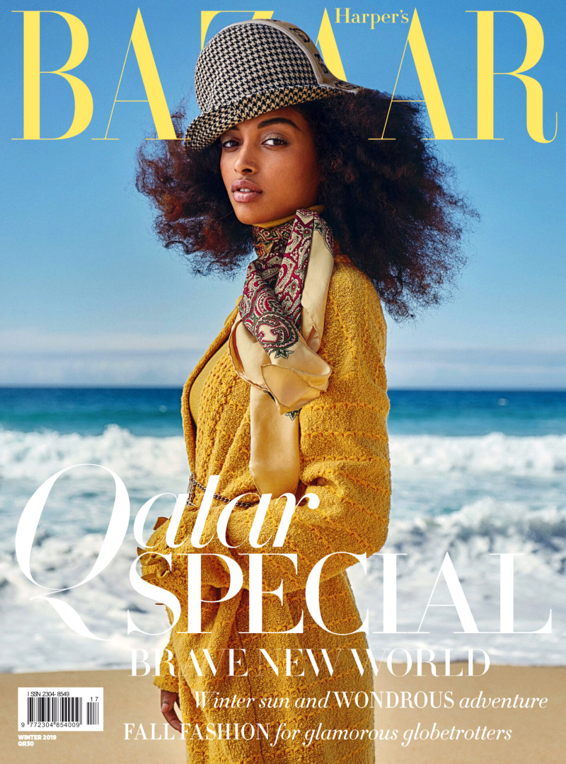 Amy Sarr featured on the Harper\'s Bazaar Qatar cover from December 2019