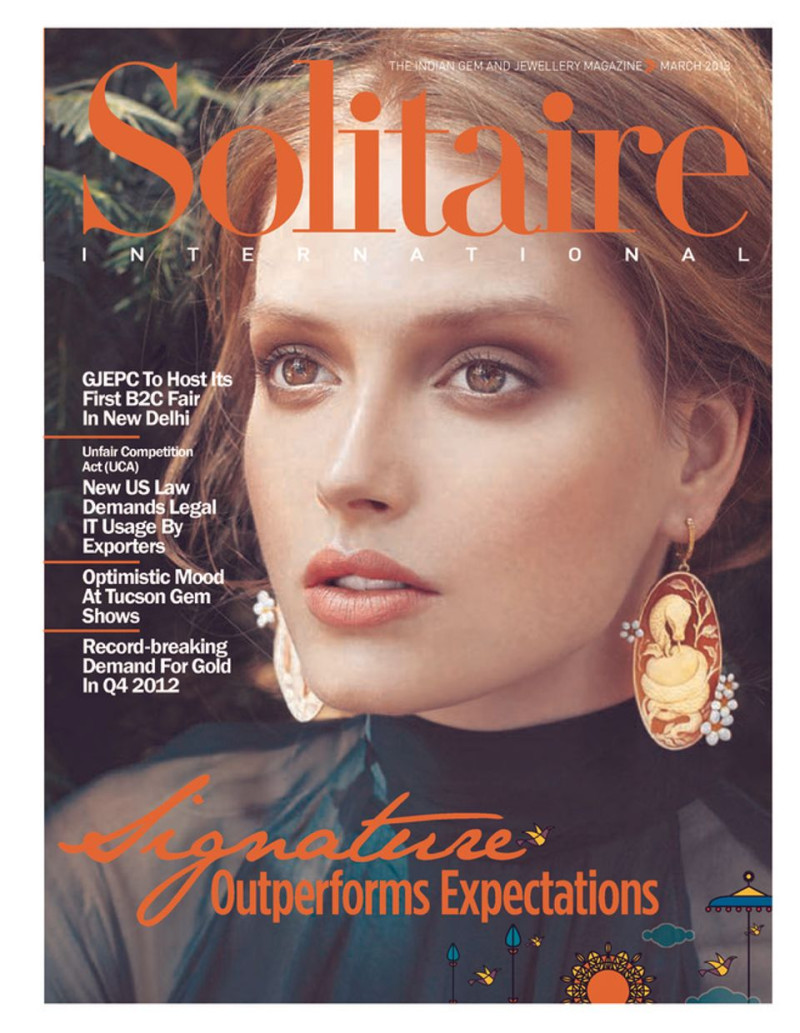  featured on the Solitaire International - India cover from March 2013