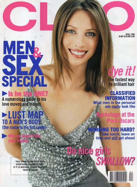 Christy Turlington featured on the CLEO Australia cover from April 1998