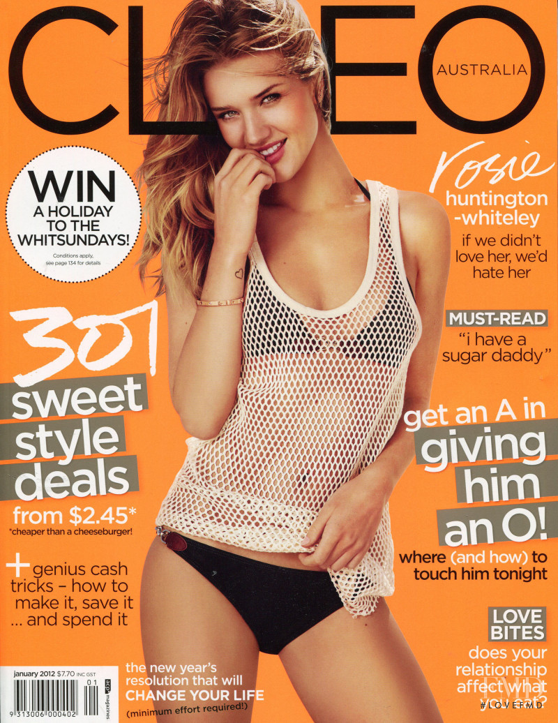 Rosie Huntington-Whiteley featured on the CLEO Australia cover from January 2012