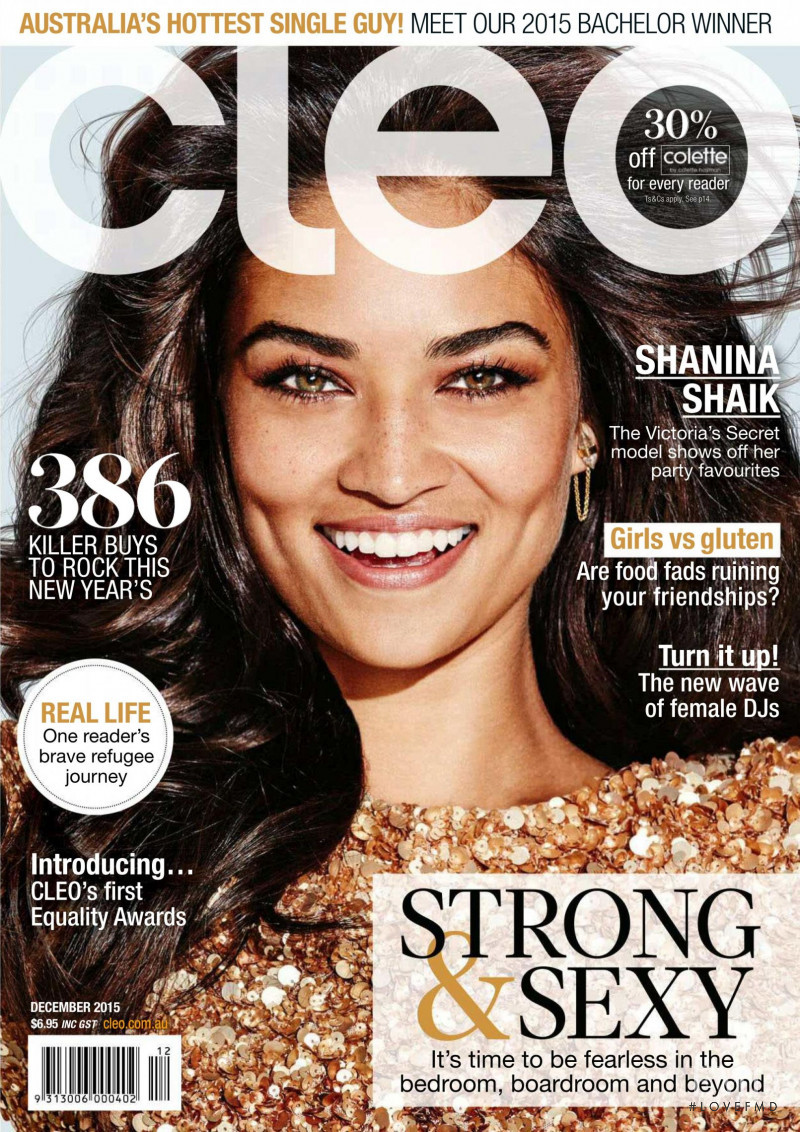 Shanina Shaik featured on the CLEO Australia cover from December 2015