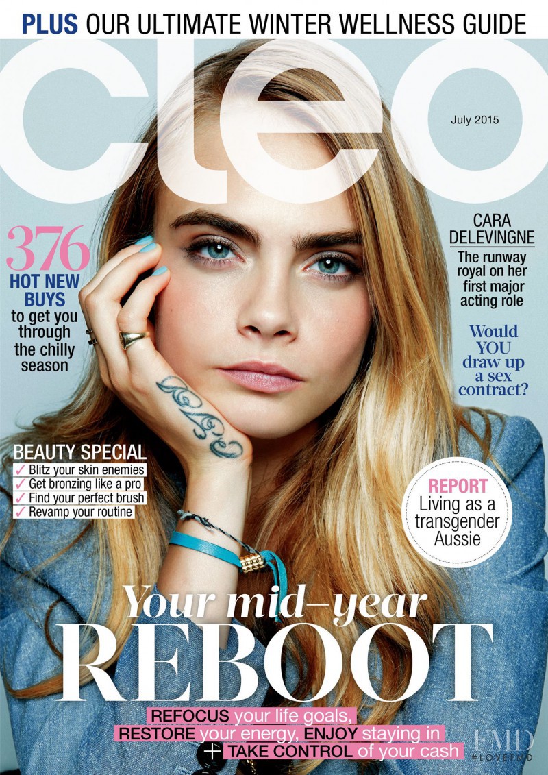 Cara Delevingne featured on the CLEO Australia cover from July 2015