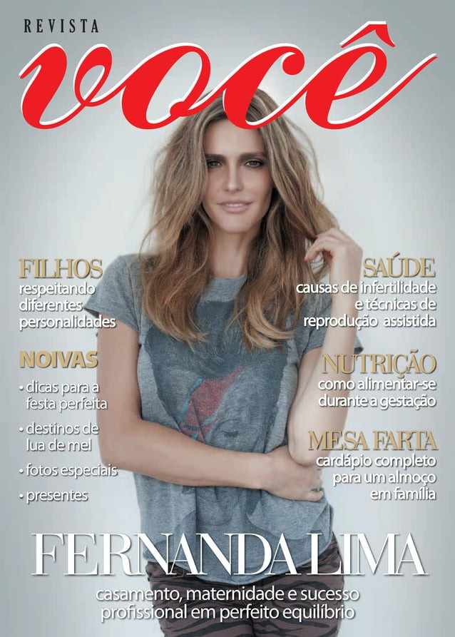 Fernanda Lima featured on the Revista VOCE cover from March 2014