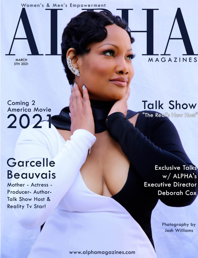 Garcelle Beauvais featured on the Alpha Magazines cover from March 2021