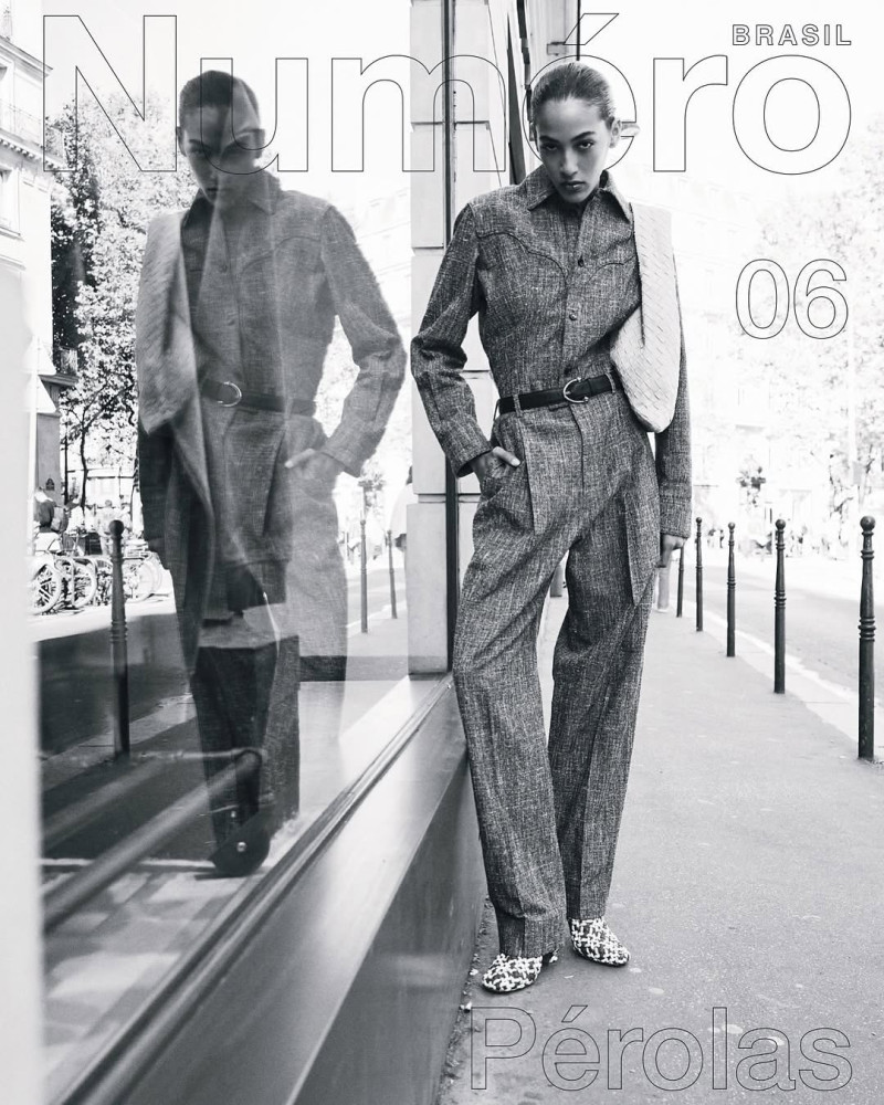 Esther Santos featured on the Numéro Brazil cover from December 2024