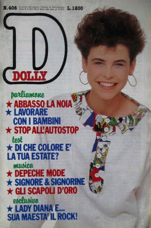 Jill Haley featured on the Dolly Italy cover from July 1986