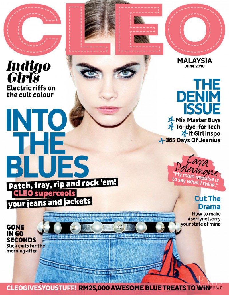 Cara Delevingne featured on the CLEO Malaysia cover from June 2016