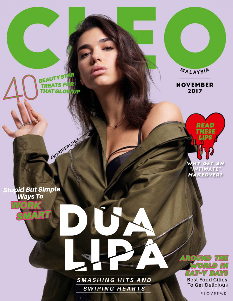 Dua Lipa featured on the CLEO Malaysia cover from November 2017