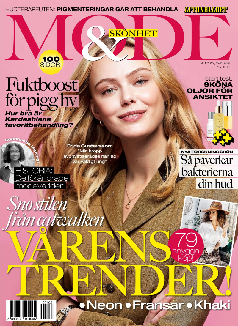 Frida Gustavsson featured on the Mode & Skonhet cover from April 2019