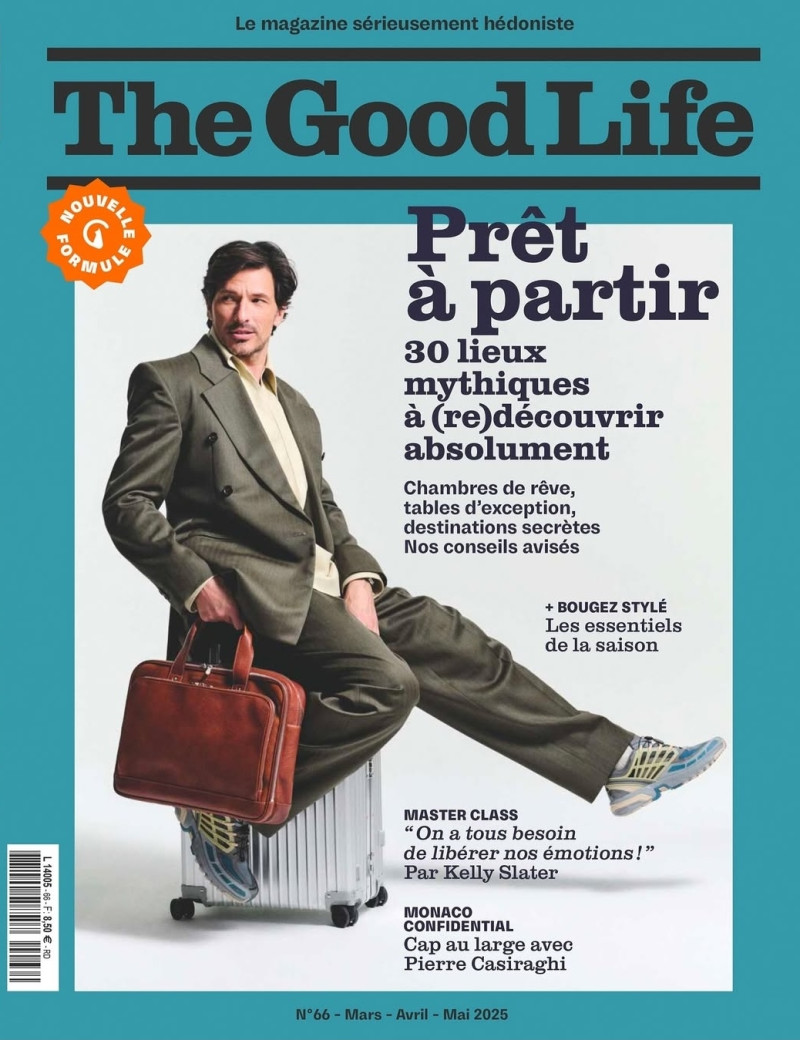 Andres Velencoso featured on the The Good Life cover from March 2025