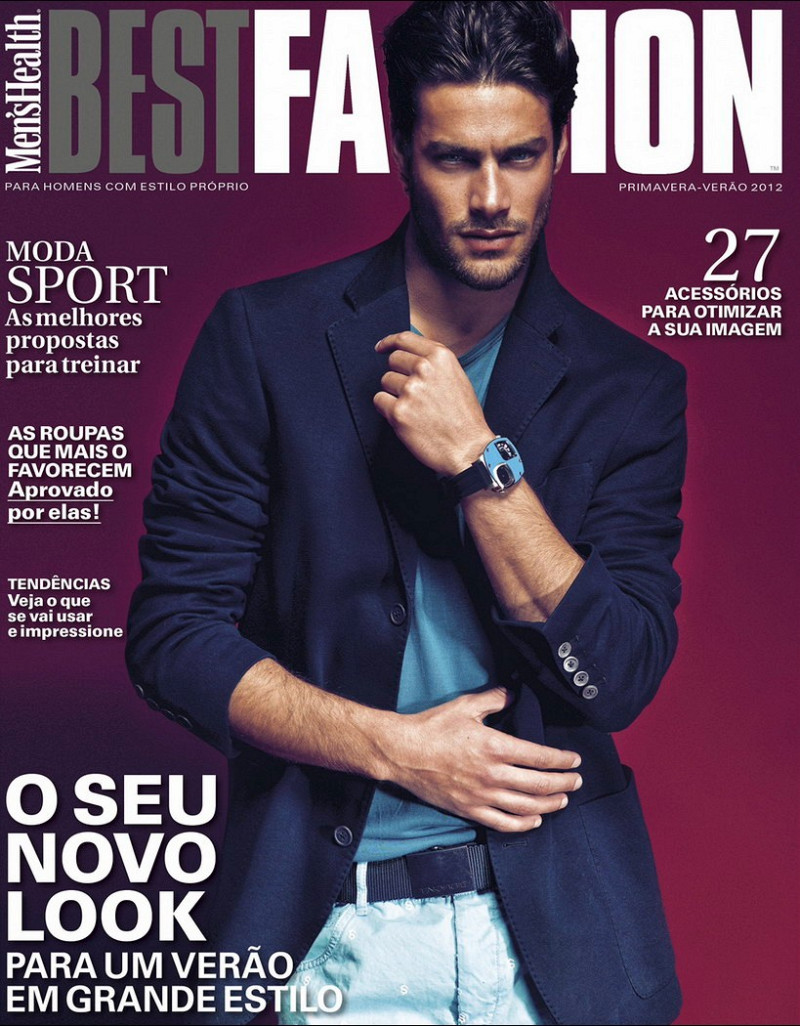 Gonçalo Teixeira featured on the Men\'s Health Best Fashion Portugal cover from April 2012