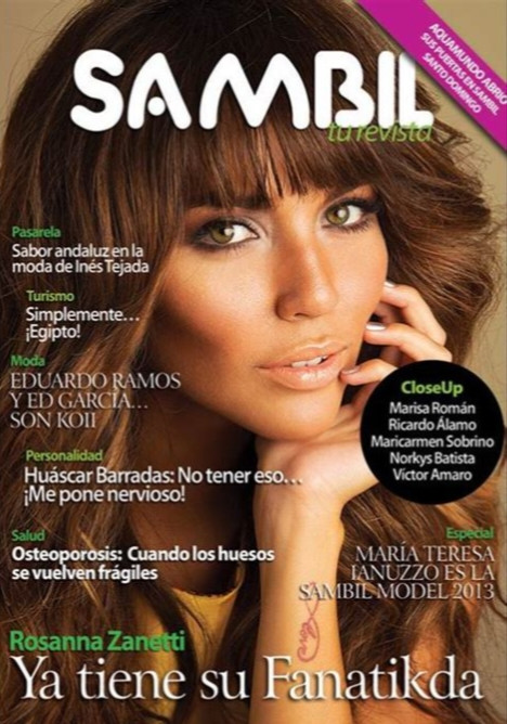 Rosanna Zanetti featured on the Sambil cover from August 2013