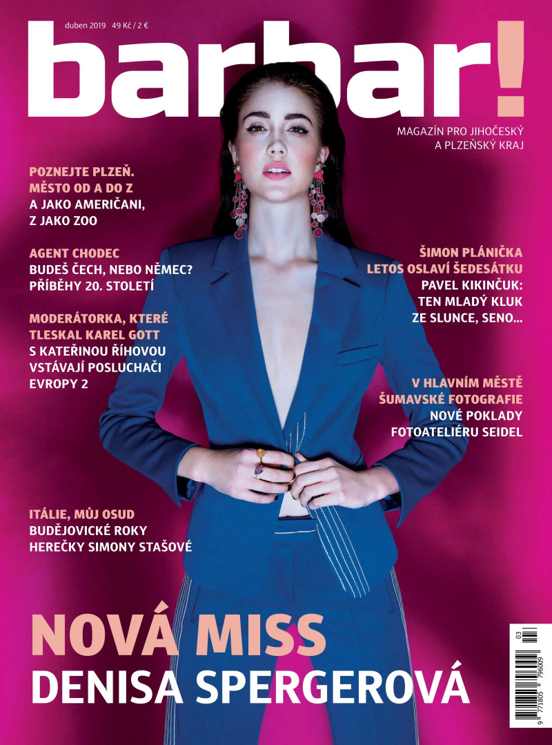 Denisa Spergerova featured on the Barbar! cover from April 2019