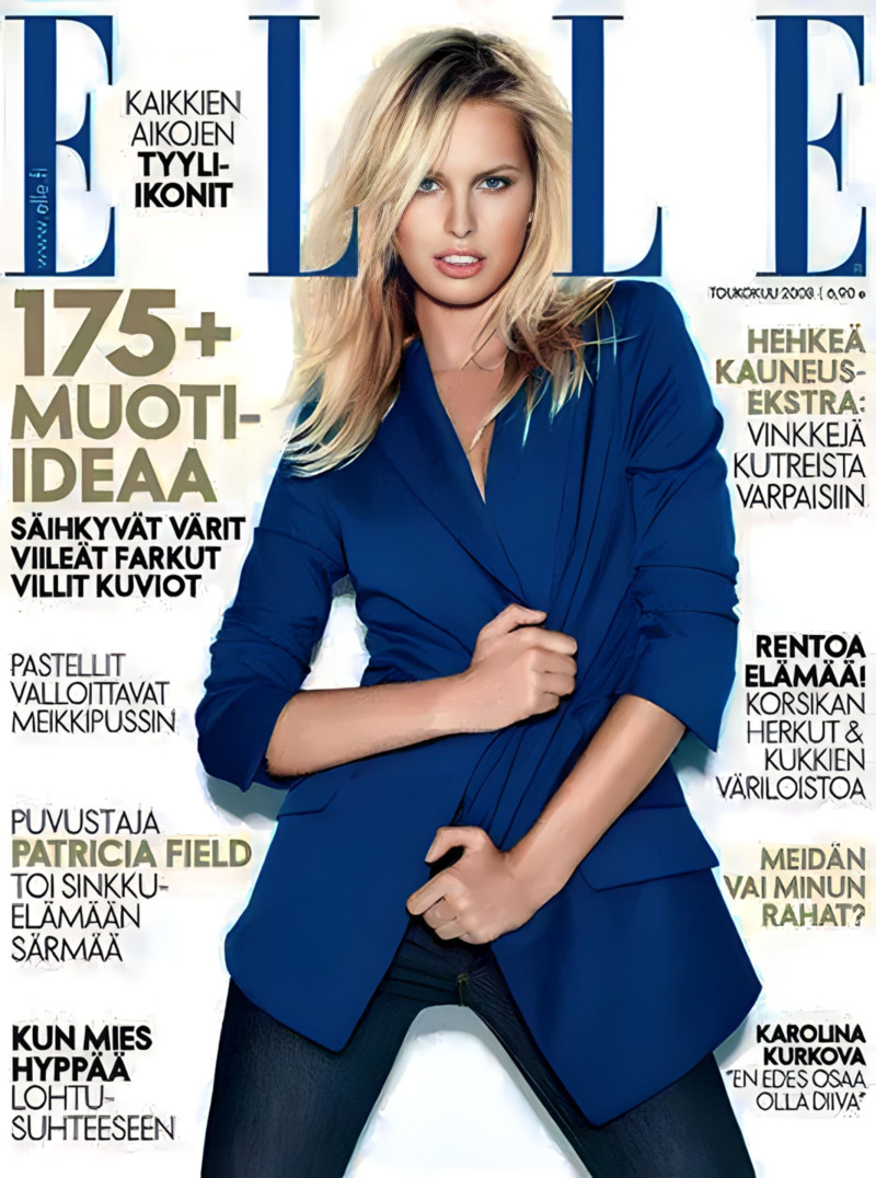 Karolina Kurkova featured on the Elle Finland cover from May 2008