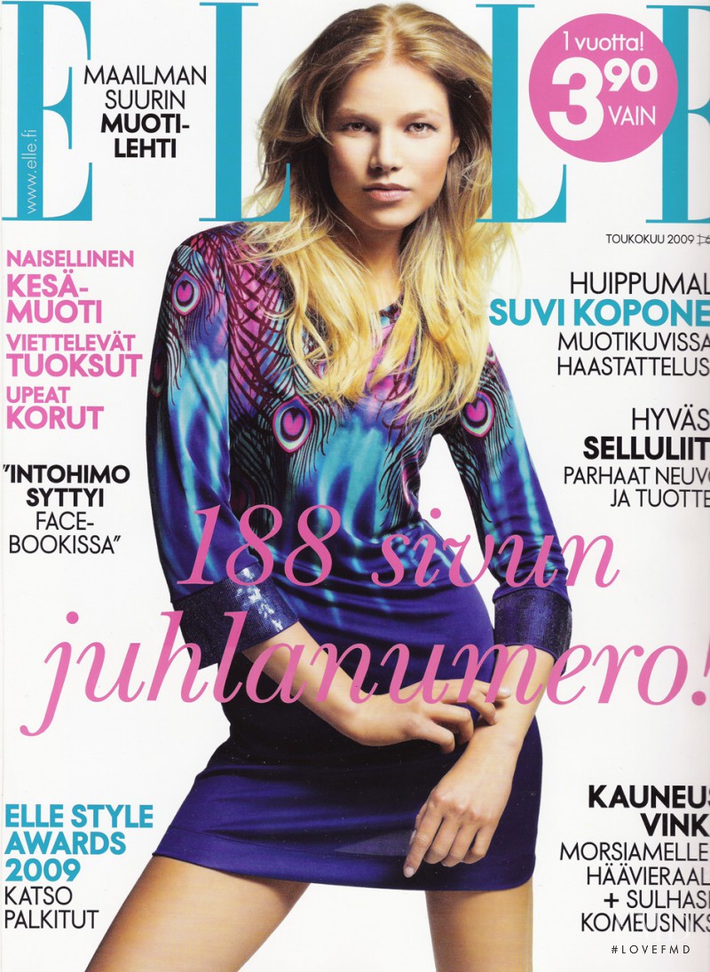 Suvi Koponen featured on the Elle Finland cover from May 2009