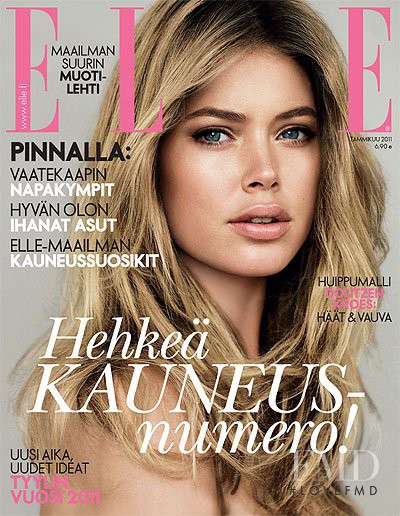 Doutzen Kroes featured on the Elle Finland cover from January 2011