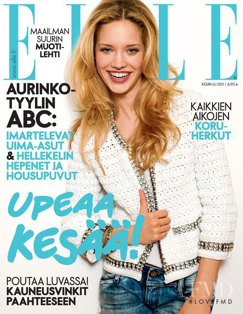 Julie Ordon featured on the Elle Finland cover from June 2011