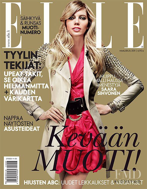 Saara Sihvonen featured on the Elle Finland cover from March 2011