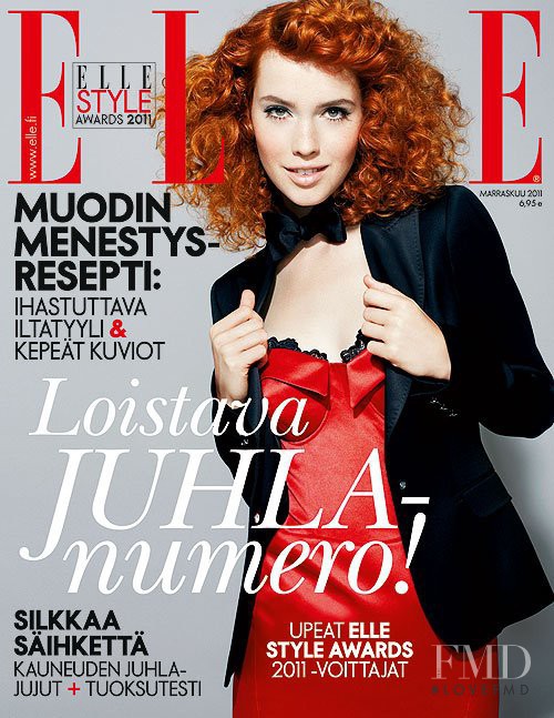Julia Johansen featured on the Elle Finland cover from November 2011