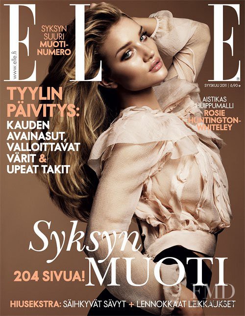 Rosie Huntington-Whiteley featured on the Elle Finland cover from September 2011