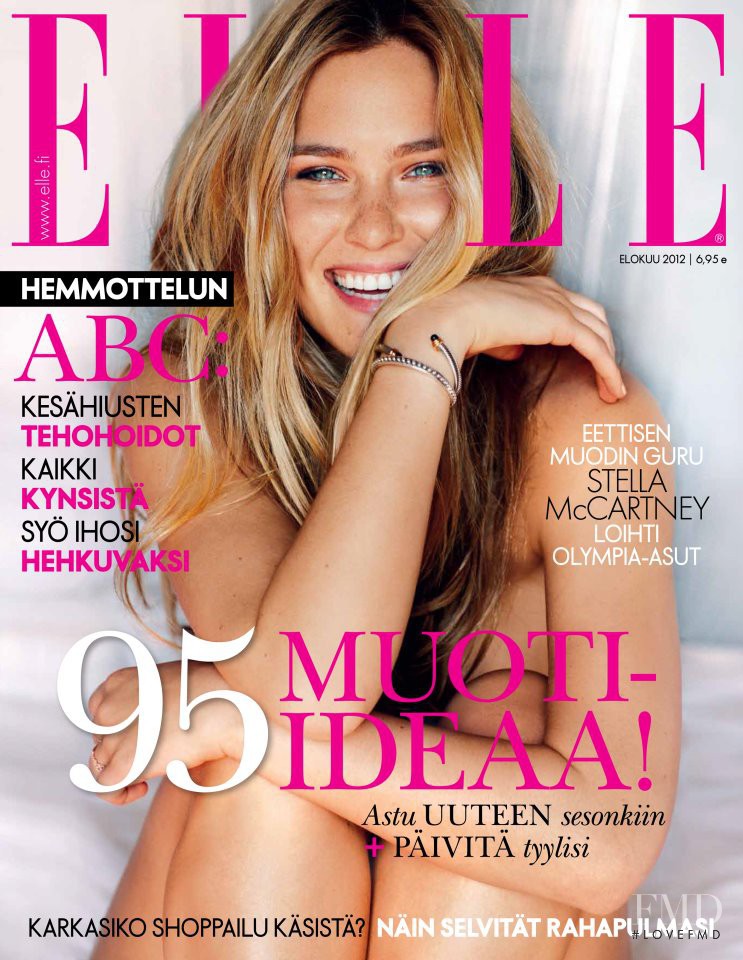 Bar Refaeli featured on the Elle Finland cover from August 2012