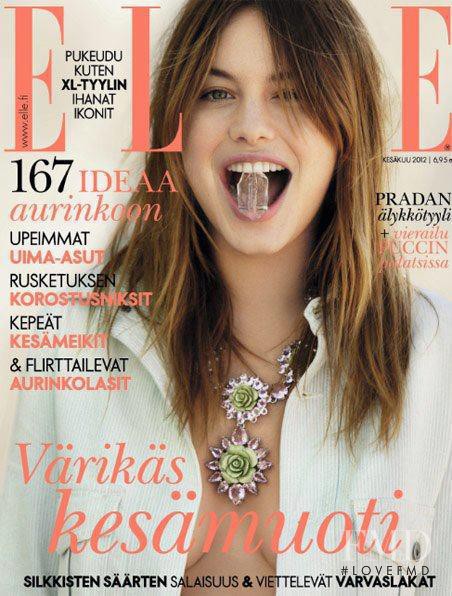 Camille Rowe featured on the Elle Finland cover from June 2012