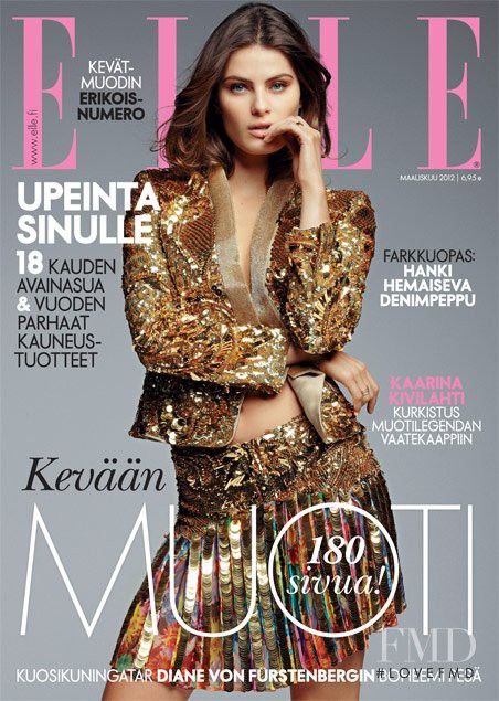 Isabeli Fontana featured on the Elle Finland cover from March 2012