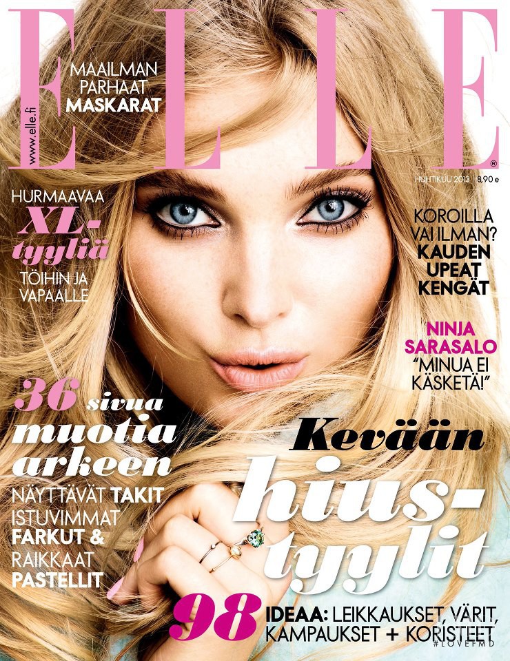 Elsa Hosk featured on the Elle Finland cover from April 2013
