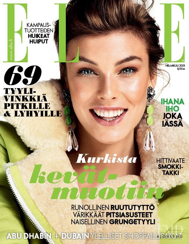 Madelen de la Motte featured on the Elle Finland cover from February 2013